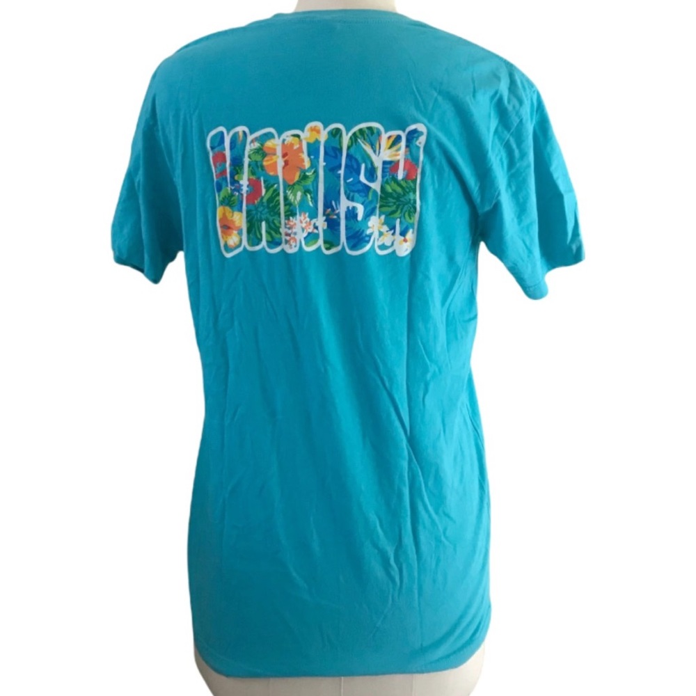 Vanish Farmwoods Brewery Unisex T-Shirt Turquoise Blue M Leesburg, VA Tropical